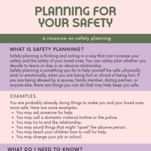Planning for Your Safety